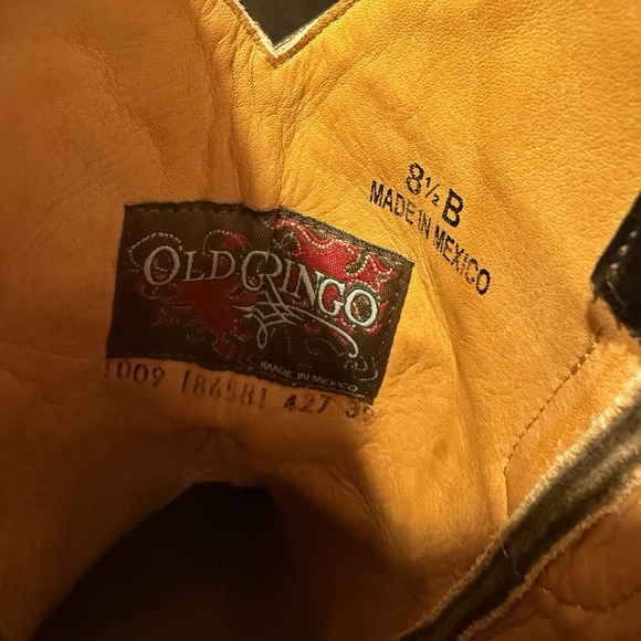 Old Gringo Marsha Short Cowboy Boots 8.5B Brown Leather Orange Embroidered - Picture 13 of 14